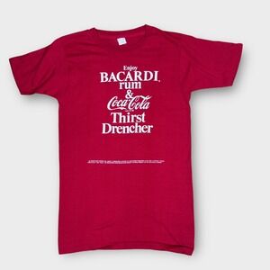 Vintage 1978 Bacardi‎ Rum Coca Cola Thirst Drencher Single Stitch Made in USA M